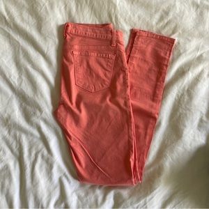 J Brand Coral/Orange Skinny Pants